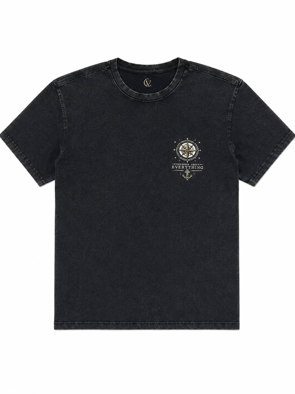 Freedom Above Everything — Oversized Vintage Shirt | Washed Black