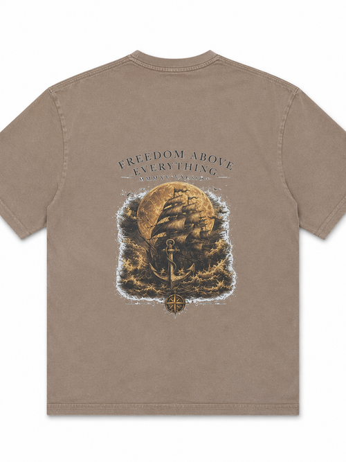 Freedom Above Everything — Oversized Vintage Shirt | Union Beige