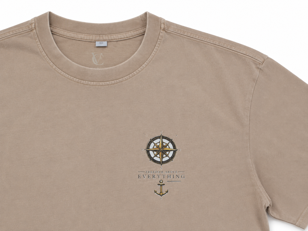 Freedom Above Everything — Oversized Vintage Shirt | Union Beige