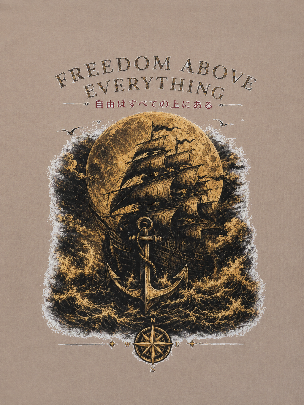 Freedom Above Everything — Oversized Vintage Shirt | Union Beige