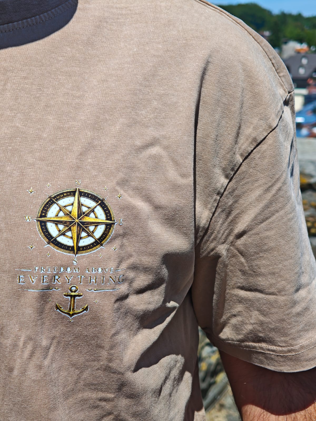 Freedom Above Everything — Oversized Vintage Shirt | Union Beige